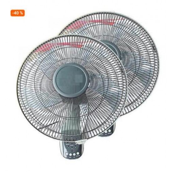 LOT  DE 2 VENTILATEURS MURAUX 16" AVEC TÉLÉCOMMANDE