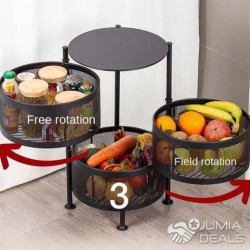Étagère à Légumes Rotative en fer 3 niveaux