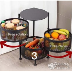 Étagère à Légumes Rotative en fer 3 niveaux Étagère à Légumes Rotative en fer 3 niveaux