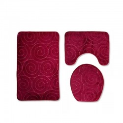 Set de 3 pièces Salle de bain - Toilette + Lavabo + Baignoire/Douche - Rouge Set de 3 pièces Salle de bain - Toilette + Lavabo + Baignoire/Douche - Rouge