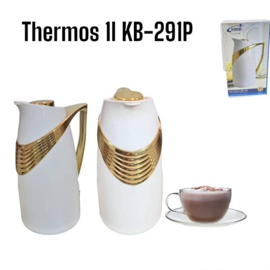 THERMOS 1L blanc- dorée