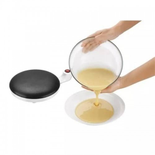 Crêpière Électrique Sans Fil 20 Cm Crepeasy Kitchencook - Blanche 800W Avec Accessoires