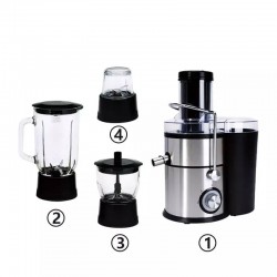 Machine 4 in 1 électrique: extracteur de jus, mixeur, blender et grinder