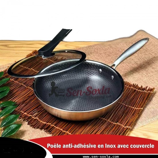 Poêle avec couvercle - Non Stick Poêle à frire avec couvercle