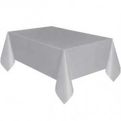 Nappe Pe plastique Tissu anniversaire table solide Couleur gris 137 * 183cm Nappe