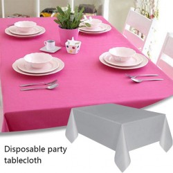 Nappe Pe plastique Tissu anniversaire table solide Couleur gris 137 * 183cm Nappe