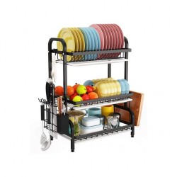 Egouttoire 3 etageres en inox, noir