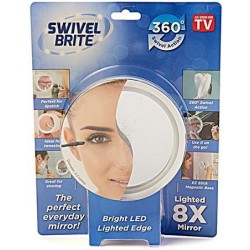 Miroir grossissant pivotant Brite 8x avec lumière LED