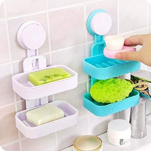 Porte-Savon Double Couche Céramique Et Acier Inox - Auto-Drainant, Pour Salle De Bain Ou Douche - 11