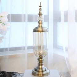 Verre Vase en Métal  Européenne Rétro