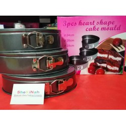3 pièces de gâteau forme de cœur Mould 24 cm, 26 cm et 28 cm
