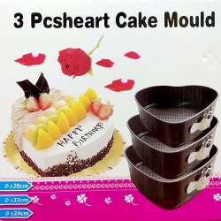 3 pièces de gâteau forme de cœur Mould 24 cm, 26 cm et 28 cm