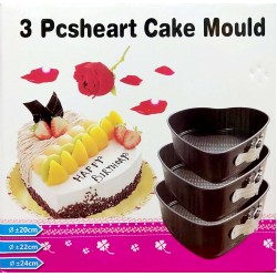 3 pièces de gâteau forme de cœur Mould 24 cm, 26 cm et 28 cm