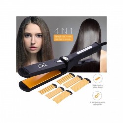 Lisseur cheveux bouclés avec plaque chauffante (noir)