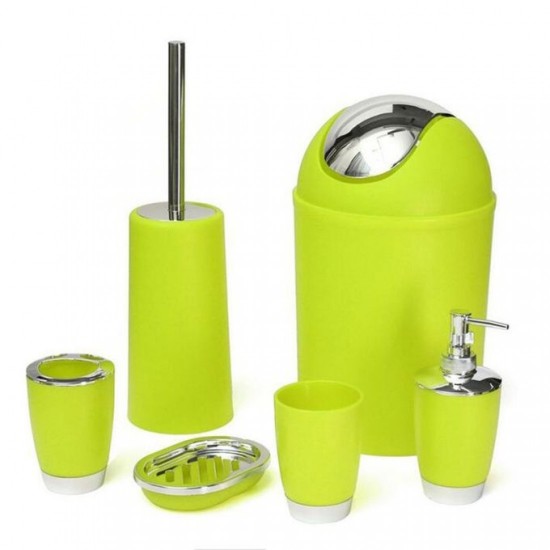 Set de 6 Accessoires de Salle de Bain - Vert