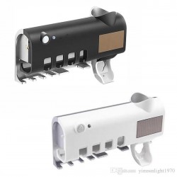 Porte-brosse à dents intelligent UV lumière désinfection stérilisateur distributeur de dentifrice 3 en 1