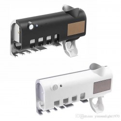 Porte-brosse à dents intelligent UV lumière désinfection stérilisateur distributeur de dentifrice 3 en 1