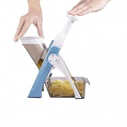 Hachoir Coupe-légumes multifonction manuel bleu .