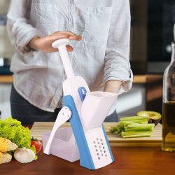 Hachoir Coupe-légumes multifonction manuel bleu .