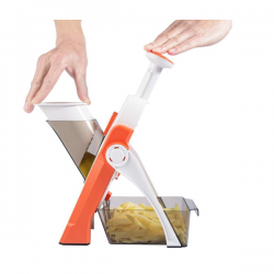 Hachoir Coupe-légumes multifonction manuel orange .