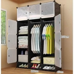 Armoire Etagère Modulable - 12 Cubes Dimension : 165cm/111cm/47cm