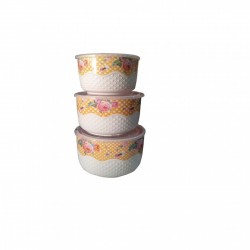 Bol en porcelaine avec couvercle 3 pièces