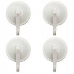 Crochets à ventouse, Crochet à vide puissant pour serviette manteau Robe salle de bain cuisine douche baignoire, lot de 4, blanc