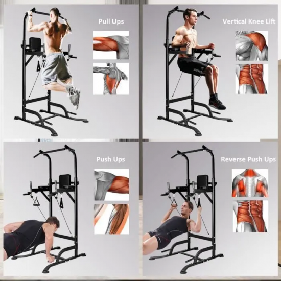 Barre de traction ajustable musculation dips station