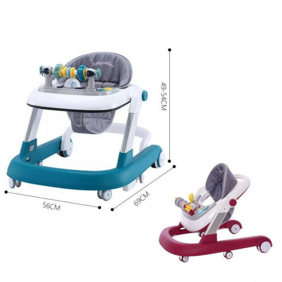 Youpala Marche Bébé Classique Avec Table De Jeux Bleu/Blanc.